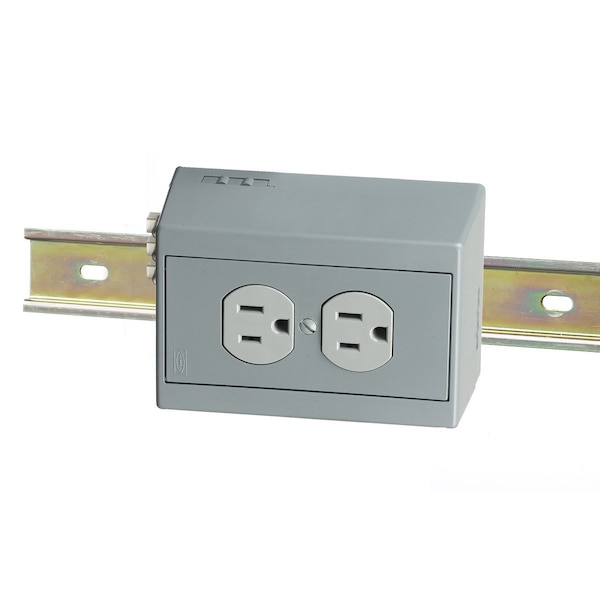 Duplex Straight Blade Receptacle, 5-15R, 15 A, 125V AC, 2 Pole, 3 Wire, Grounded